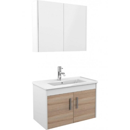 Mayer Ece Banyo Dolabı - Sonomo Meşe / Beyaz (80 cm)