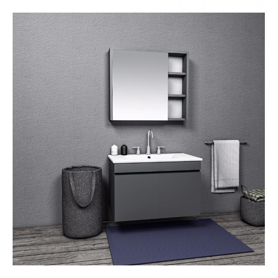 Mayer Galata Banyo Dolabı Takımı - 75 cm (Antrasit)