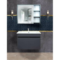 Mayer Galata Banyo Dolabı Takımı - 75 cm (Antrasit)